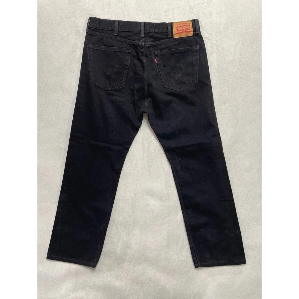 Levis 505 Regular Fit Black Denim Jeans Mens 38x29 00505-0260